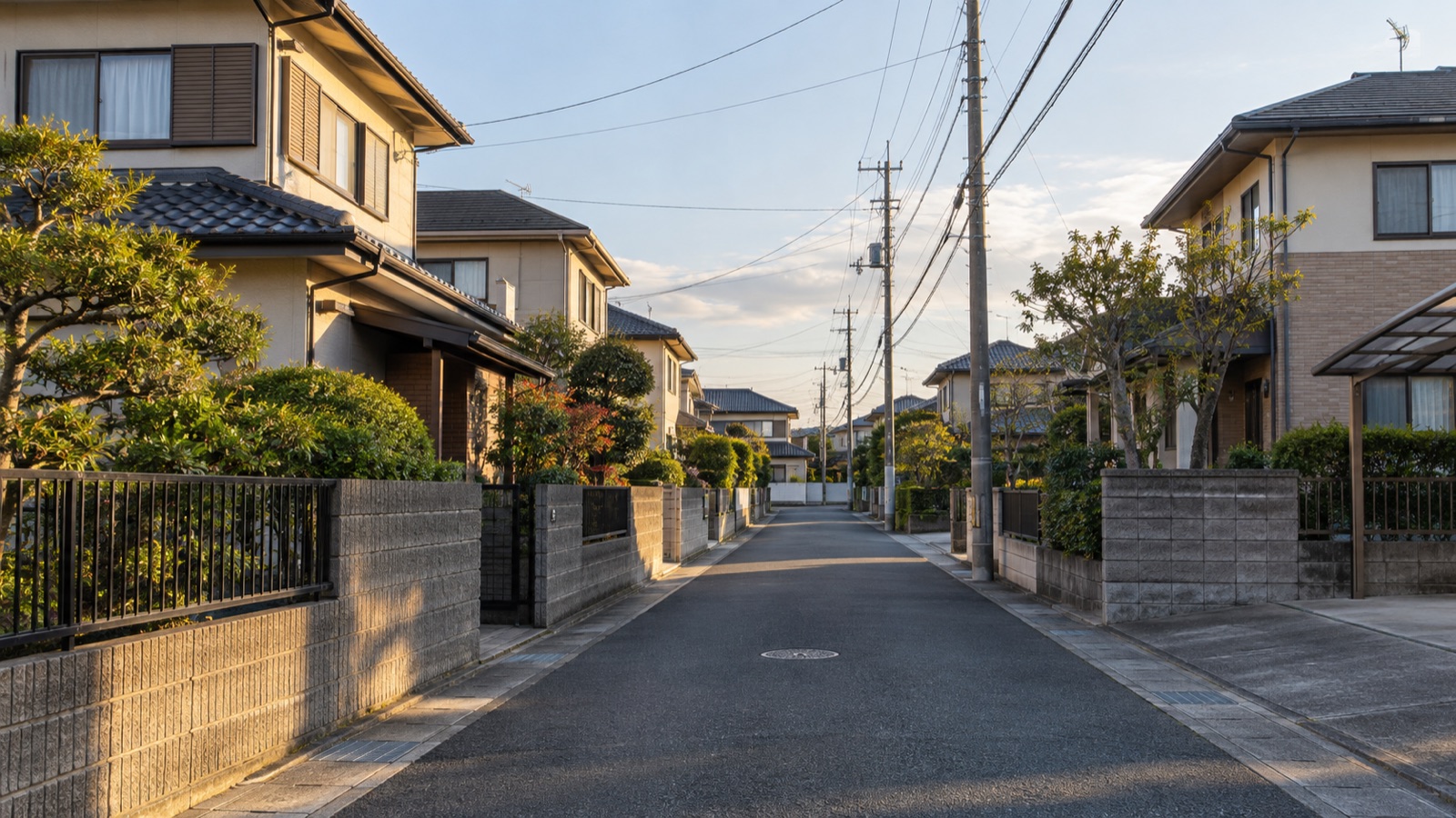 低層住宅が並ぶ落ち着いた住宅街